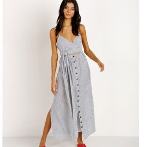 Mara Hoffman Thora Stripe Wrap Front Dress